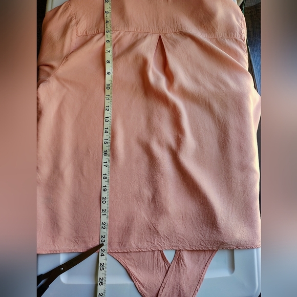 Cloth & Stone By Antropologie Tie-Front Blouse Peach Buttons Lyocell sz M. - Picture 10 of 14